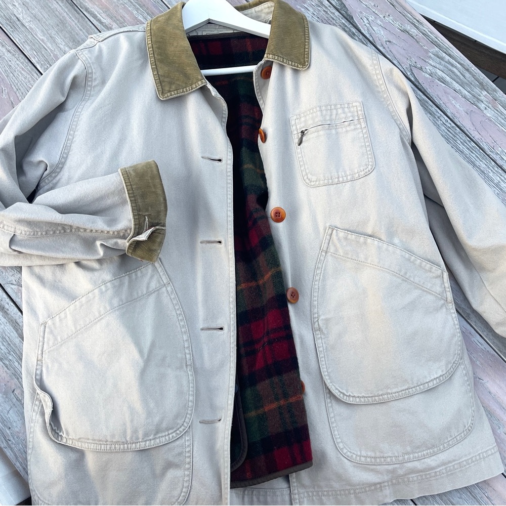 L.L. Bean Barn Jacket with detachable liner and cute buttons